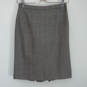 J. Crew super 110s oatmeal glen plaid wool skirt